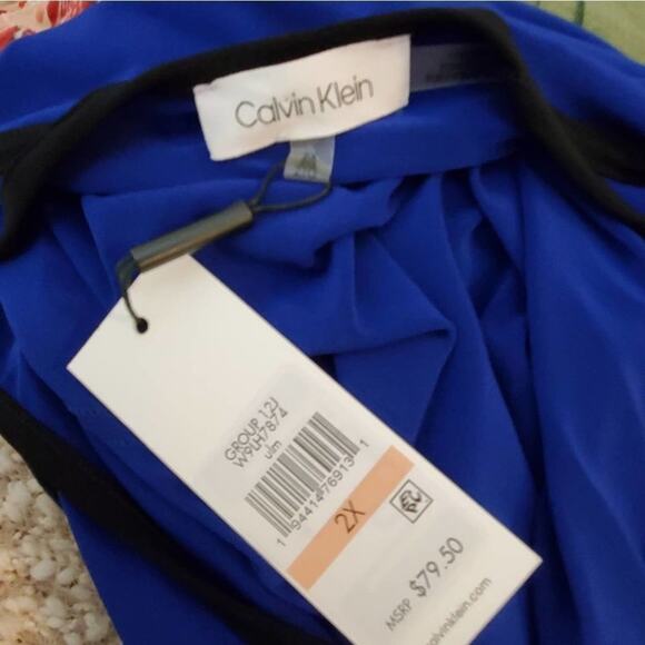 CALVIN klein royal blue zippered‎ sleeve shirt plus size 2X NEW!!!! - Picture 5 of 6